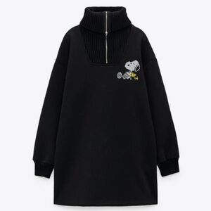 Zara  Black Snoopy Sweater Dress- new